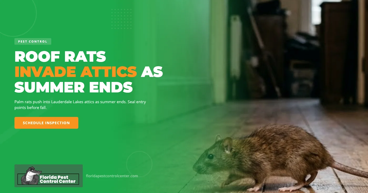 Why Roof Rats Move Into Lauderdale Lakes, FL Attics as Summer Ends