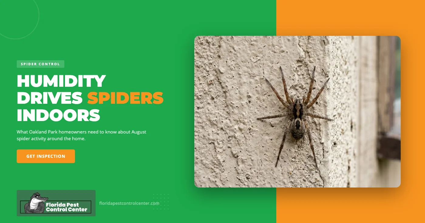 Why August Humidity Sends Spiders Indoors in Oakland Park, FL — and How to Keep Them Out